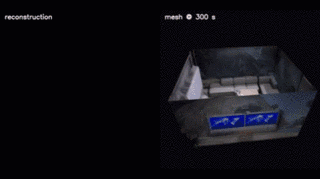Robot exploring a scene along an ergodic trajectory for active reconstruction